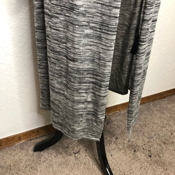 WHBM black white gray marled long open front cardigan size Extra Small XS - Picture 4 of 13